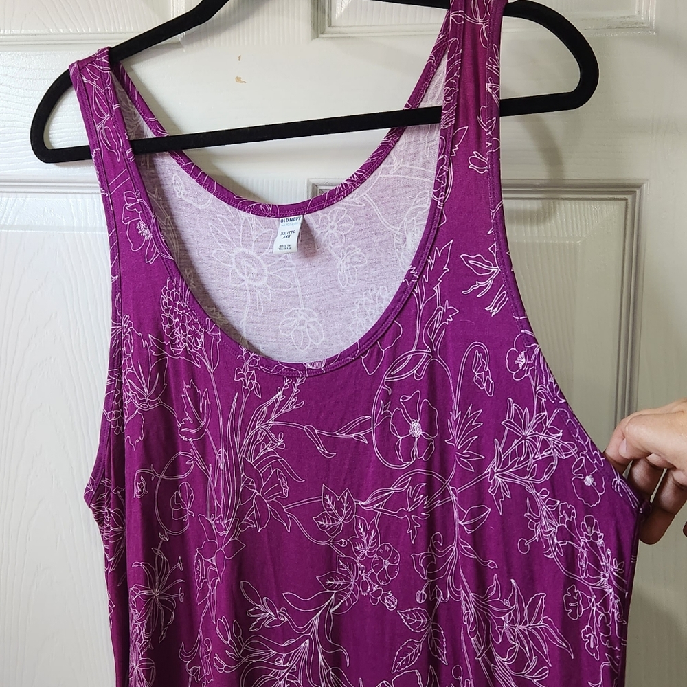 Old Navy women's purple floral print tank maxi dress size XXL - Picture 2 of 4